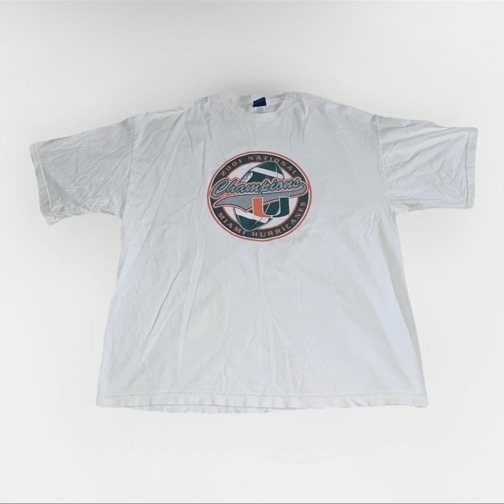 VTG Miami Hurricanes Football Men's XXL T-shirt 2001 National Champions Champs